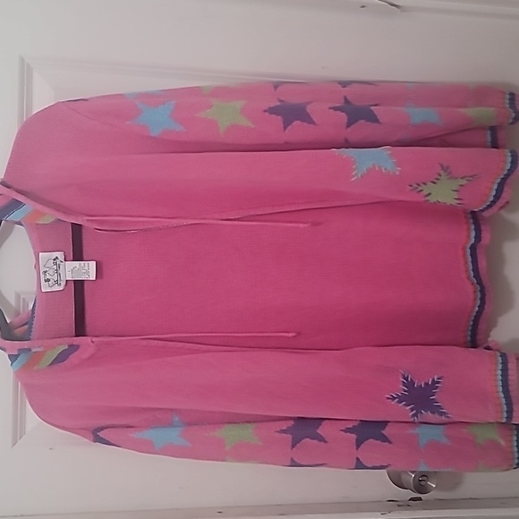 VINTAGE QUACKER FACTORY WOMEN'S FULL ZIPPER KNIT SWEATER PINK WITH STRAP SIZE L - Picture 8 of 8